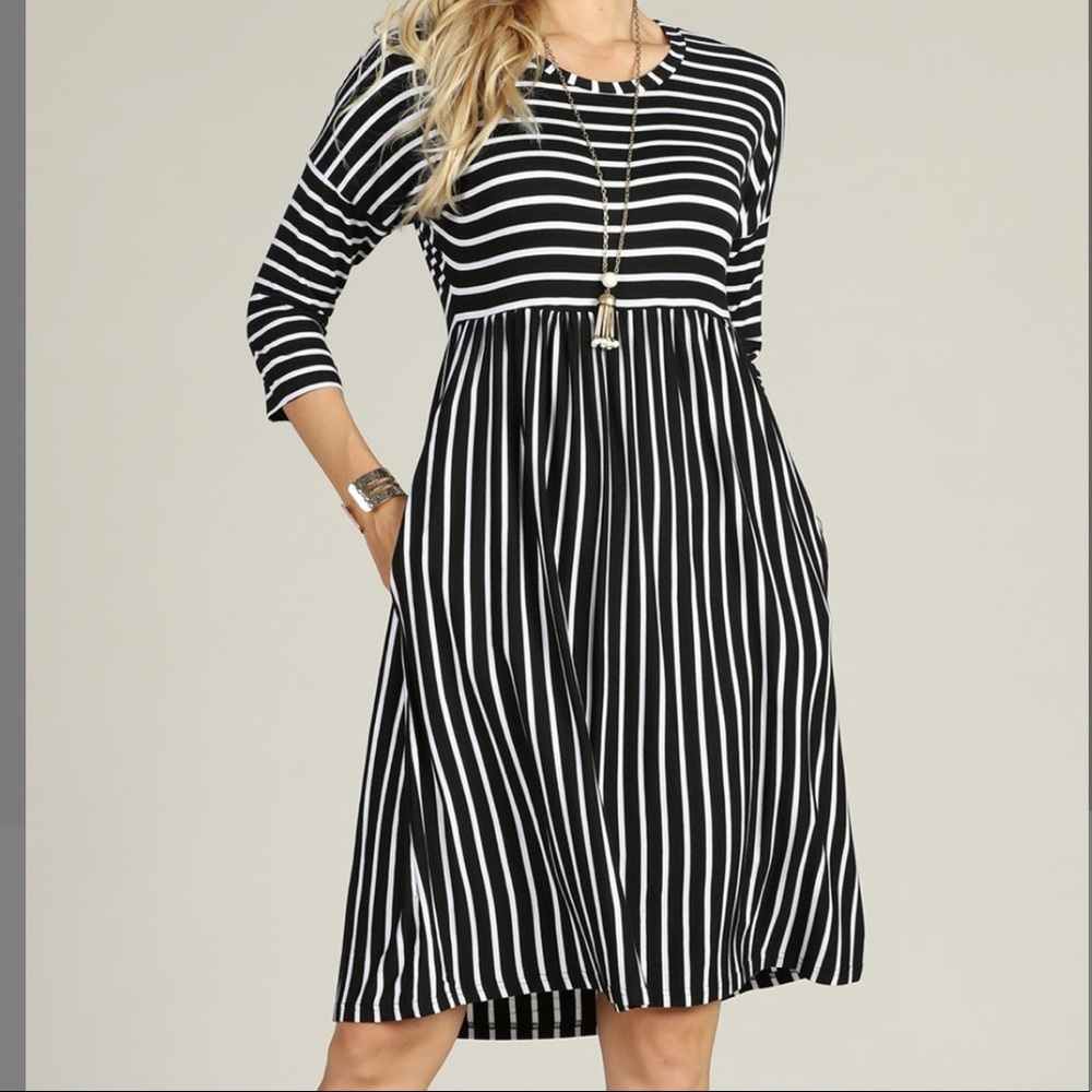Striped A-Line Dress